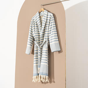 Peignoir 100% coton unisexe avec support en éponge Tissu respirant Léger Séchage rapide Été Toute l'année Vêtements de nuit Lounge Wear - Product Image 4