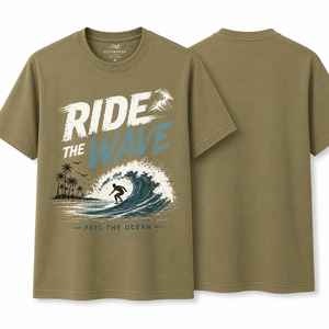 Camiseta de Manga Corta para Hombre, Color Verde Oliva, Cuello Redondo, Corte Regular, Diseño de Letras Estampadas con Transferencia Térmica, Ropa Casual, 100% Algodón - Product Image 1