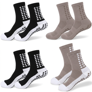 Men's Crew <b>Socks</b> Anti-Slip <b>Silicone</b> Geometric Pattern Spandex/Nylon Breathable Quick Dry Knitted Football Soccer Workout Autumn - Product Image 1