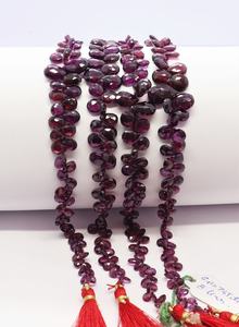 ลูกปัดรูปหยดน้ำโรโดไลต์การ์เนตธรรมชาติ AAA ขนาด 10 นิ้ว ขนาดเส้น 4x6 ถึง 6x9 มม. ลูกปัดการ์เนตคุณภาพสูงรูปหยดน้ำ - Product Image 5