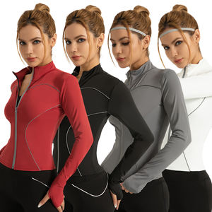 Solid Color Gym Fitness <b>Jacket</b> Yoga With Pockets Morning <b>Workout</b> White Yoga <b>Jacket</b> Quick-Dry Slim Yoga <b>Jacket</b> - Product Image 5