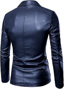 Coat for Men Stand Hooded Front Stylish Sizes Customized Private Style Turn Collar Heavyweight Windproof Washed <b>Leather</b> Coat - Product Image 2