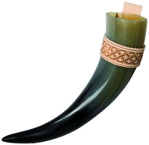 Corne à boire viking noire polie - Product Image 3