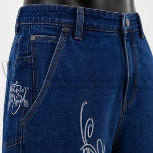 Pantalones Cortos de Mezclilla Personalizados para Hombre, Estilo Baggy, Hasta la Rodilla, Fabricante de Jeans Oversize Streetwear, Venta al por Mayor OEM ODM - Product Image 6
