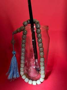 Handmade Resin <b>Angel</b> Fairy Love Tasbih Beads Islamic Necklace with Blue Tassel Religious Use Buddhism Theme Circular Design - Product Image 1