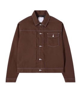 Veste de travail décontractée respirante à col rabattu, personnalisable, en toile de coton épaisse, pour hommes et femmes - Product Image 2
