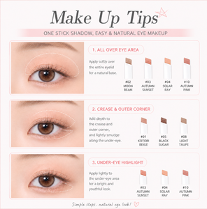 MAKEHEAL Art Croquis Stick Shadow 0.5g Tono Cálido, Barra de Sombra Coreana 10 Colores, Brillo Perlado, K-Beauty Glow - Product Image 3