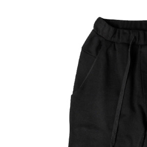 Pantalon de jogging décontracté pour homme en coton noir, fil teint écologique, taille élastique avec cordon de serrage, poids moyen, idéal pour l'hiver - Product Image 6