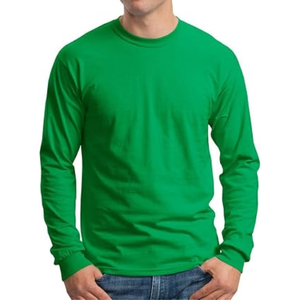 Men's Solid <b>Green</b> Short Sleeve <b>T</b>-<b>Shirt</b> Crew Neck Regular Fit Casual 100% Cotton Anti-Pilling 320g - Product Image 1