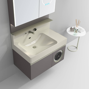 Tocador de baño de piedra resistente al agua moderno de primera calidad con PVC duradero y espejo de pared para el hogar, Bar, hospitales, escuelas - Product Image 3