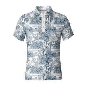 Polo de golf de alto rendimiento para hombre con estampado de paisaje tropical, polo de manga corta para campo de golf, ropa deportiva de verano para exteriores - Product Image 3
