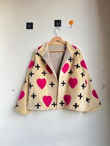 Velvet <b>Heart</b> Pattern Suzani Jacket Reversible Jacket Handmade Velvet Jacket with <b>Heart</b> & Cross Embroidery Boho Love Winter Coat - Product Image 6