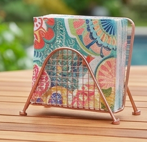 Porte-mouchoirs en fil de fer très vendu avec finition rose, parfait pour une décoration intérieure élégante et l'organisation de la table - Product Image 6