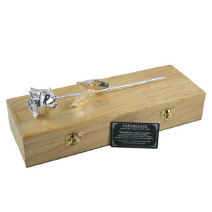 Ideal para Regalo de Aniversario de Bodas, Rosa Natural con Acabado en Oro de 24k, Diseño con Caja de Madera, Rosa Natural Real - Product Image 2