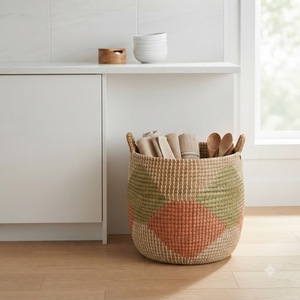 Vietnam Handmade Seagrass Basket With Lid Natural Woven Storage Basket Eco Friendly Wholesale Manufacturer - Product Image 2