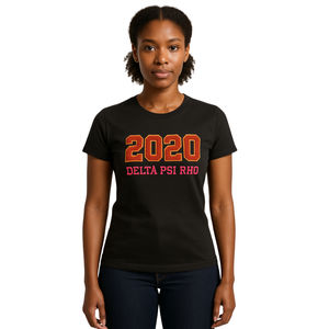 เสื้อยืดผ้าฝ้าย 100% สีดำ Delta Psi Rho Sorority รุ่นฤดูหนาว ปีก่อตั้ง 2020 เสื้อผ้าสไตล์กรีก เนื้อผ้านุ่ม สวมใส่สบาย - Product Image 1