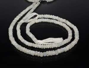 Cuentas redondas lisas de piedra lunar arcoíris blanca natural de 5-6 mm, hilo de 13 pulgadas, cuentas de piedra lunar natural para la fabricación de joyería al por mayor - Product Image 6