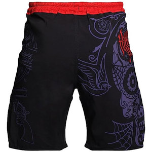 Shorts de combat de haute qualité pour hommes, couleur noir violet, pour boxe, kickboxing, arts martiaux, MMA, UFC, boxe pour hommes - Product Image 2