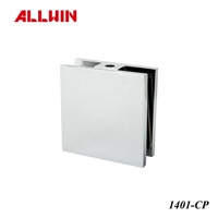 Collier de serrage pour porte de douche en laiton massif à un trou carré en chrome poli