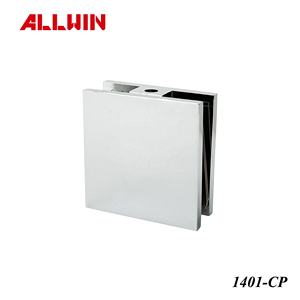 ที่หนีบกระจกประตูห้องอาบน้ำทำจากทองเหลืองแข็งแบบหลุมเดียวติดผนังแบบสี่เหลี่ยมขัดเงาโครเมี่ยม - Product Image 3