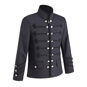 Veste de style gothique steampunk pour homme, blazer croisé, manteau vintage zippé, vente en gros - Product Image 2
