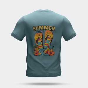 Camiseta de Algodón de Corte Holgado Estilo Urbano para Hombre, Colección de Verano, Diseño Gráfico DTF, Cómoda, Color Personalizado - Product Image 6