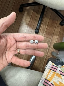 Pendientes de Oro Amarillo Sólido de 14K con Diamante Cultivado en Laboratorio CVD de Corte Brillante de 1ct 2ct, Certificado IGI, de Lujo, Unisex para Hombre y Mujer - Product Image 4