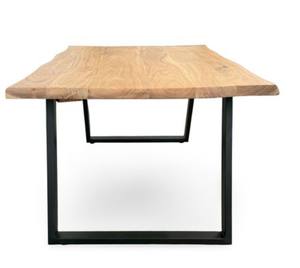 Mesa de Centro Moderna de Madera, Mesa de Té Rectangular con Patas de Metal, Muebles de Madera para Sala de Estar - Product Image 4