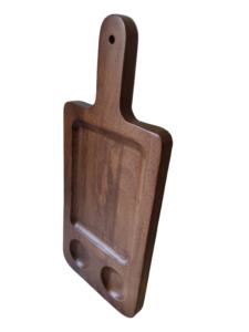 Plateaux de service rectangulaires modernes en bois tendance, luxe, avec fonction planche à découper, 37,50x16x2 cm, épais, poignée antidérapante, compatibles lave-vaisselle - Product Image 2