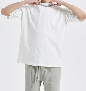 Camiseta de Manga Corta para Hombre, Talla Grande, Color Sólido, Cuello Redondo, 100% Algodón Jersey, Tejido Informal, Transpirable, de Secado Rápido y Ecológica - Product Image 3