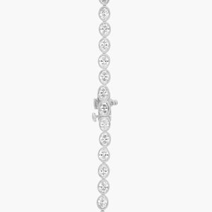 East-West Bezel Tennis <b>Necklace</b> With 10 CTW Oval Cut Lab-Grown Diamonds in Yellow Gold - Product Image 5