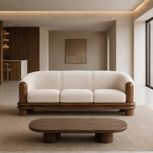 Sofá de Tres Plazas de Madera de Teca Sólida de Primera Calidad, Muebles Contemporáneos para Salón, Hotel, Villa o Apartamento - Product Image 6