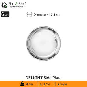 6 PCS Stainless Steel <b>Side</b> <b>Plate</b> Delight Dishes & <b>Plates</b> - Product Image 2