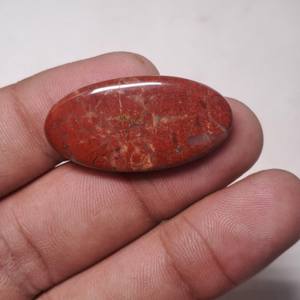Cabochon en Jaspe Rouge Naturel, Pierre Précieuse Libre, Forme Ovale 31x15mm, 25 Carats, pour la Fabrication de Bijoux et Accessoires - Product Image 2