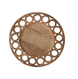 Plateau arabe vintage en bois fait main avec incrustations de nacre, artisanat authentique du Moyen-Orient, article cadeau - Product Image 5