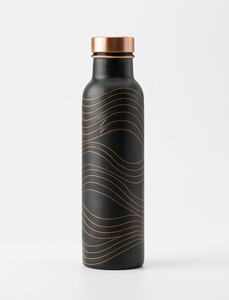 Bouteille d'eau en cuivre émaillé artisanale en gros, motif artistique ayurvédique, étanche, écologique, gourde métallique pour la gym et le bureau, OEM - Product Image 1