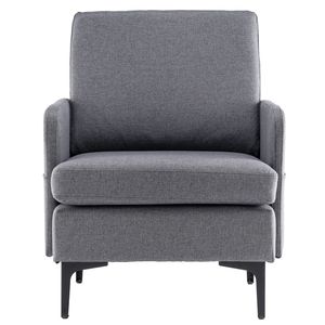 Poltrona Lounge Monoposto di Design Grigio Scuro Imbottita in Schiuma per Ufficio e Tempo Libero - Product Image 6