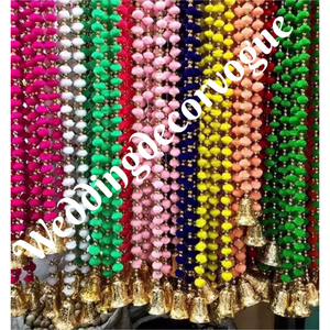 Guirlande de pompons multicolores faits à la main pour décoration de fond de mariage Mehndi, ensemble de décoration suspendue pour événements et fêtes - Product Image 4