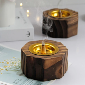 Brûleur à Bakhoor et Dukhoon en bois d'acacia sculpté à la main, qualité supérieure, cadeau religieux pour l'Aïd et le Ramadan, taille personnalisée, encens naturel - Product Image 1