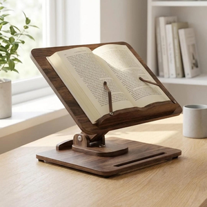 Soporte de Madera para Libros, Soporte para Libros de Cocina, Soporte para Laptop, Soporte para Tablet, Reposapapeles de Madera, Soporte para Recetas de Cocina, Organizador de Escritorio, Soporte Portátil para Dispositivos - Product Image 2