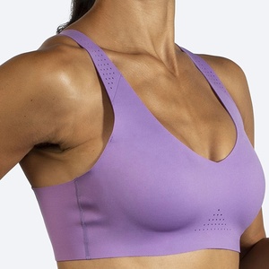 Sujetador deportivo de realce con cuello en V para mujer, sujetador personalizado sin costuras con forma de copa con características antibacterianas y de secado rápido para adultos - Product Image 4
