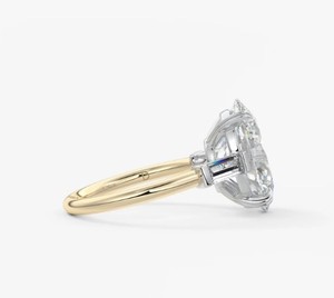 Bague de fiançailles en moissanite taille ovale, argent sterling 925 plaqué or jaune, solitaire élégant, luxe, pour mariage et anniversaire - Product Image 3