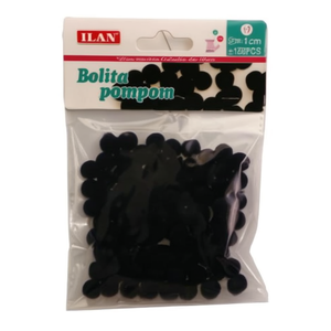 Palline Pompon ILAN 0,8 cm Nere per Decorazioni Artigianali e Progetti Fai-da-Te - Product Image 1