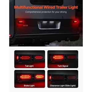 Kit Luci Posteriori a LED 10-30V per Rimorchio, Freno, Indicatore di Direzione, Luce di Posizione, Impermeabile, Sinistra e Destra (Laterale) per Rimorchio - Product Image 2