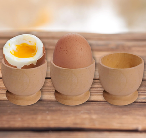 Wholesale Wood Egg Cup Holder Natural Wood Color with elegant design Hot Sale Breakfast <b>Table</b> decor item - Product Image 5