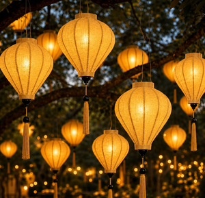 Vietnam Handmade Hoi An Silk <b>Lantern</b> Traditional <b>Bamboo</b> Folding Hanging Decorative <b>Lantern</b> for Home Hotel Festival Decor - Product Image 2