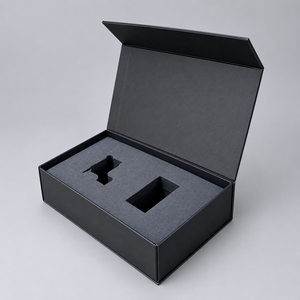 Black Rigid Magnetic <b>Book</b> Style <b>Gift</b> Box with Custom Sponge Insert Liner for Consumer Electronics - Product Image 2