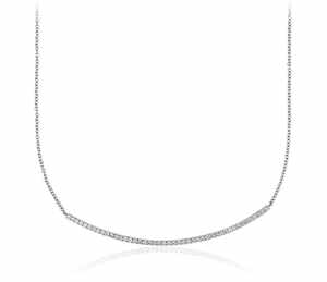 Collar de Diamantes Cultivados en Laboratorio con Barra Curva de Oro de 14K, Joyería de Alta Gama, Fabricante Internacional de Joyería al por Mayor y al Detal - Product Image 5