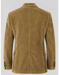 Blazer en velours côtelé moutarde pour femme, manches longues, fermeture à boutons, vêtement d'automne - Product Image 3