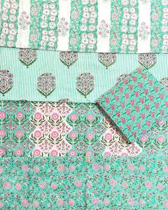 Dernière collection de tissus imprimés à la main à motifs floraux, de haute qualité, pour les fournisseurs en gros, tissu léger en coton d'été, imprimé sur mesure - Product Image 1